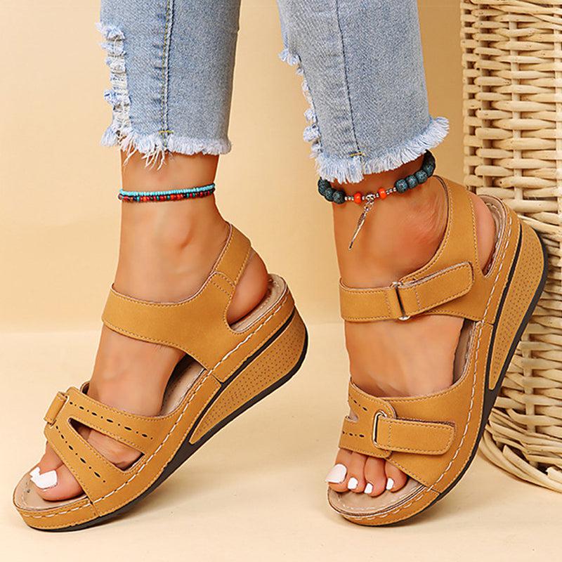 Cheky - Wedge Sandals Summer Velcro Platform Shoes Women