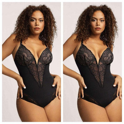 Cheky - Lace Shapewear Women's Jumpsuit Waist Control Body Shaping Butt Lift Bodysuit Body Shaper Rompers