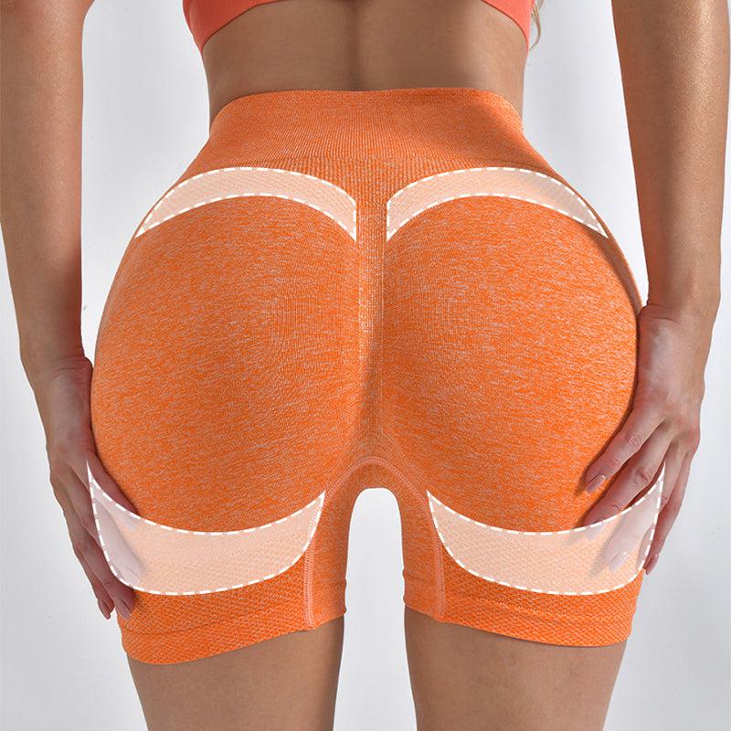 Cheky - Striped Yoga Shorts High Waist Hip-lifting Tight Pants For Women Running Fitness Sports Leggings