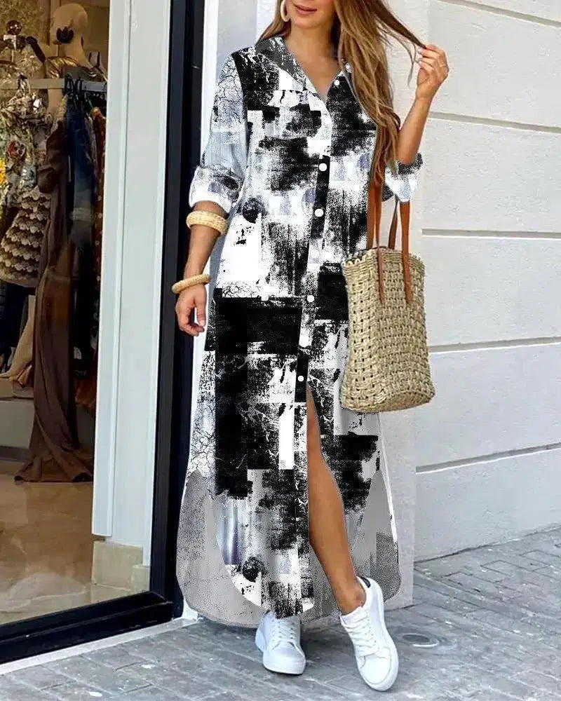 Cheky - Long Sleeve Boho Maxi Dress - Casual Spring/Autumn Fashion