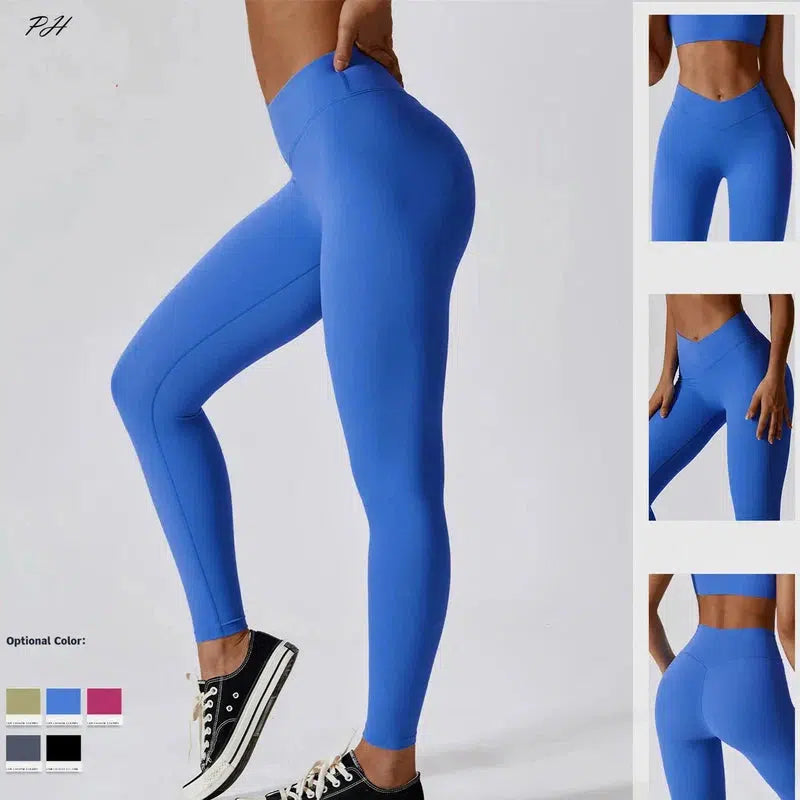 Cheky - Women Sexy Sport Yoga Set Outfit Fitness Workout Clothes Diagonal Shoulder Sports Top Leggings Suit Leisure Running Sportwear