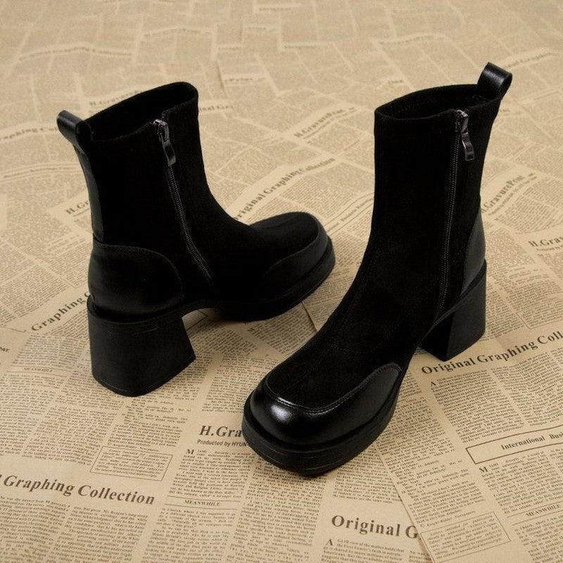 Cheky - Thick Bottom Boots Chunky Heel Martin Boots Women