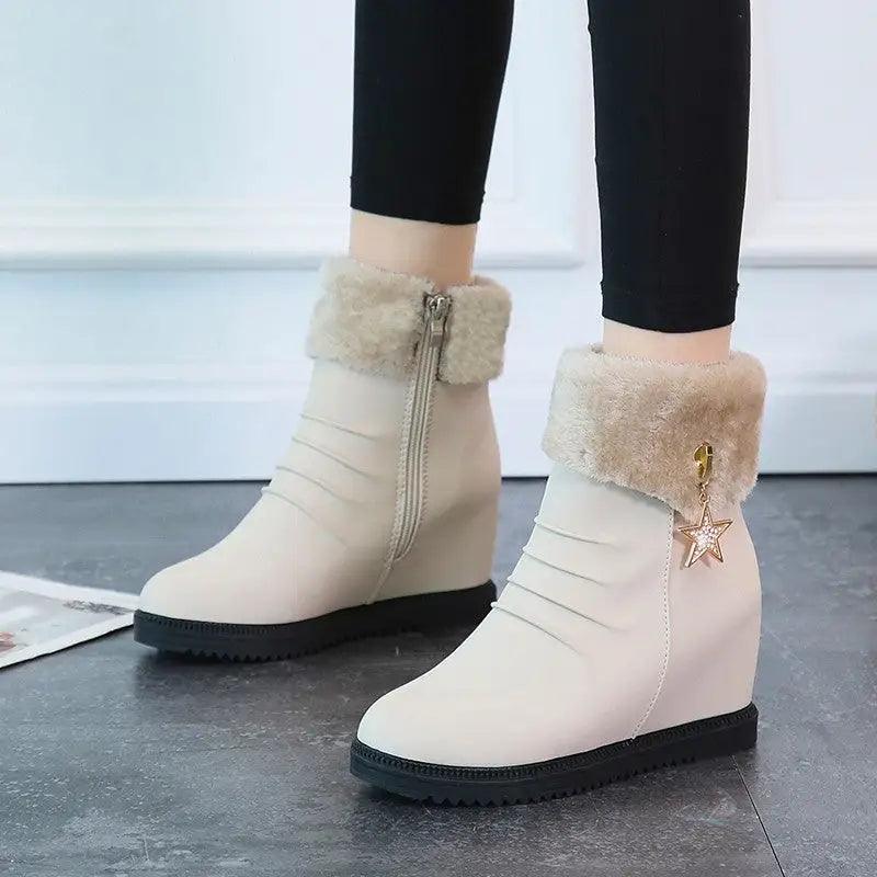 Cheky - All-match cotton shoes women boots slope with snow boots