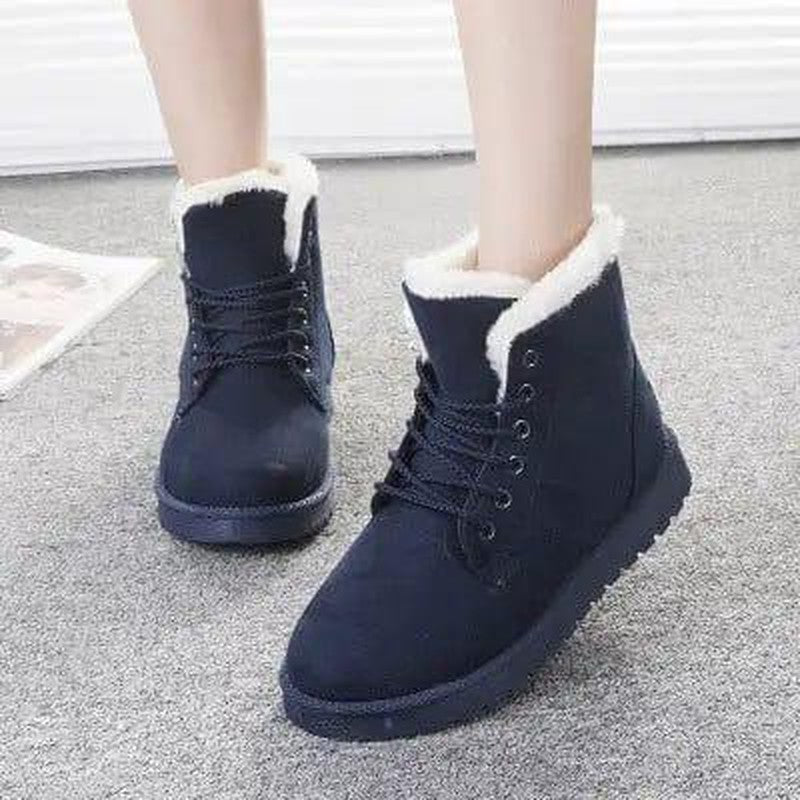 Cheky - Elegant Suede Lace-Up Winter Ankle Boots