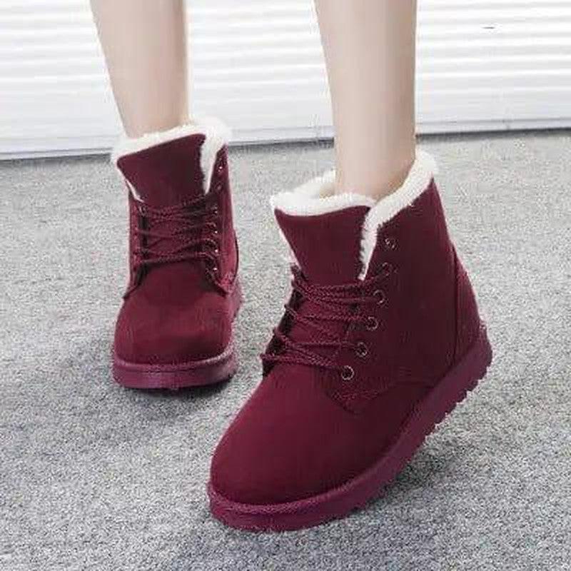 Cheky - Elegant Suede Lace-Up Winter Ankle Boots