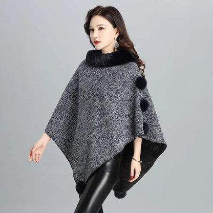 Cheky - Fashion Faux Fur Jacket Women Shawl Scarf