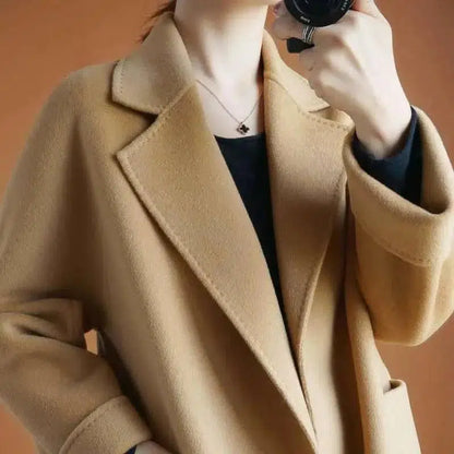 Cheky - Fashionable loose and thin woolen overcoat