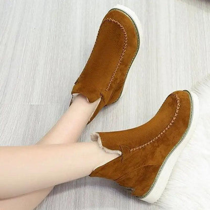 Cheky - Flats Shoes Women Winter Snow Boots Warm Plush Ankle Booots