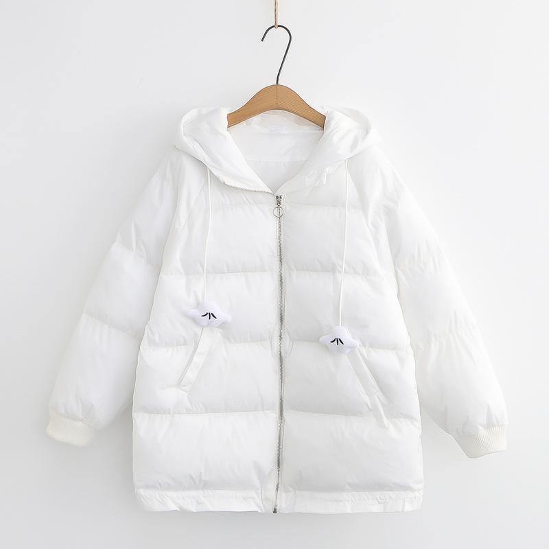 Cheky - Loose Hooded Cotton Jacket Student Cotton Jacket