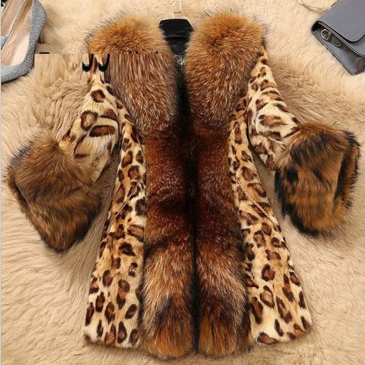 Cheky - Mid Length Leopard Print Coat In Autumn And Winter For Women