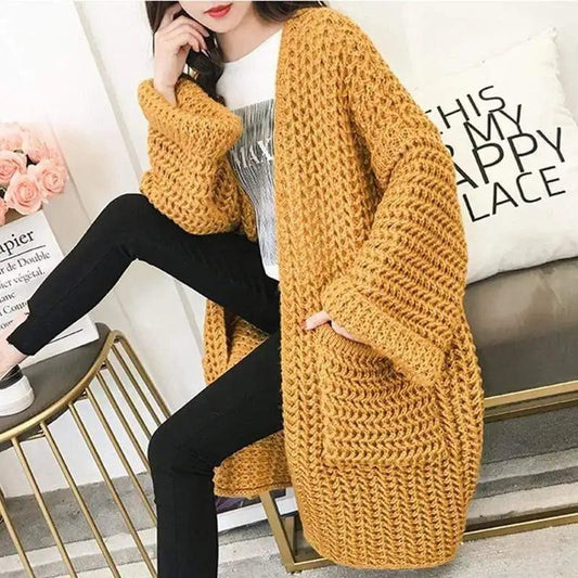 Cheky - Mid-length sweater knit cardigan