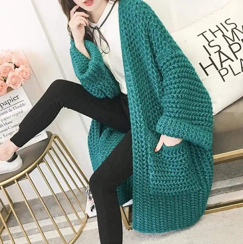 Cheky - Mid-length sweater knit cardigan