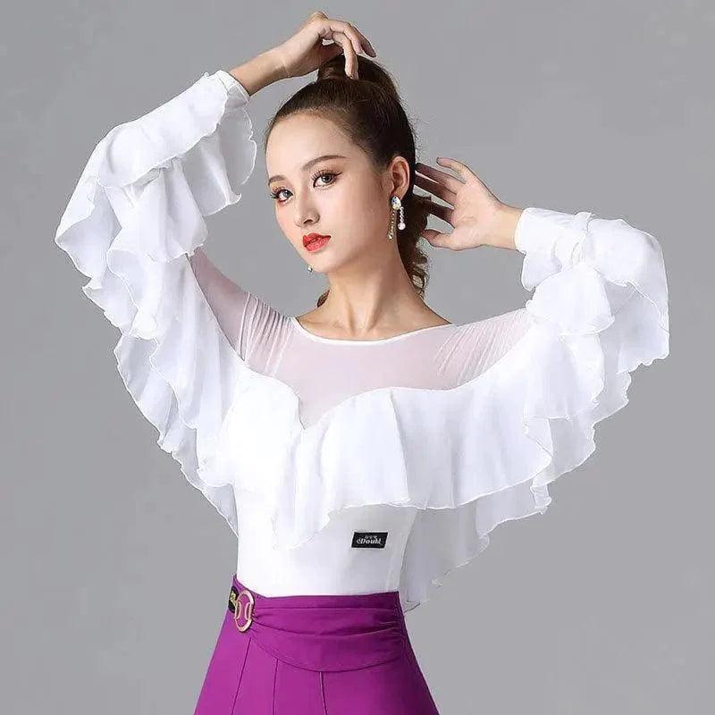 Cheky - Ruffle Things Up Long Sleeve Top