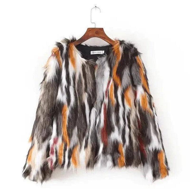 Cheky - Women's Faux Fox Coat Short Fur